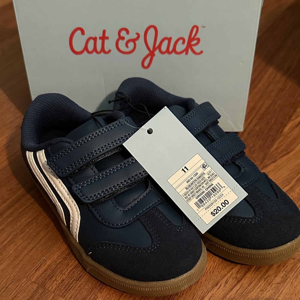 Cat & Jack Navy Sneakers with White Stripe